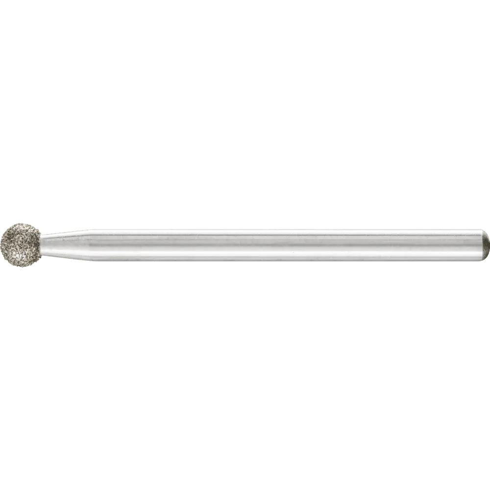 Produktfoto 1 von PFERD TOOLS Diamant-Schleifstift Kugel Ø4,0mm Schaft-Ø3 mm D181 (grob) zum Gravieren und Entgraten, 5 Stk.