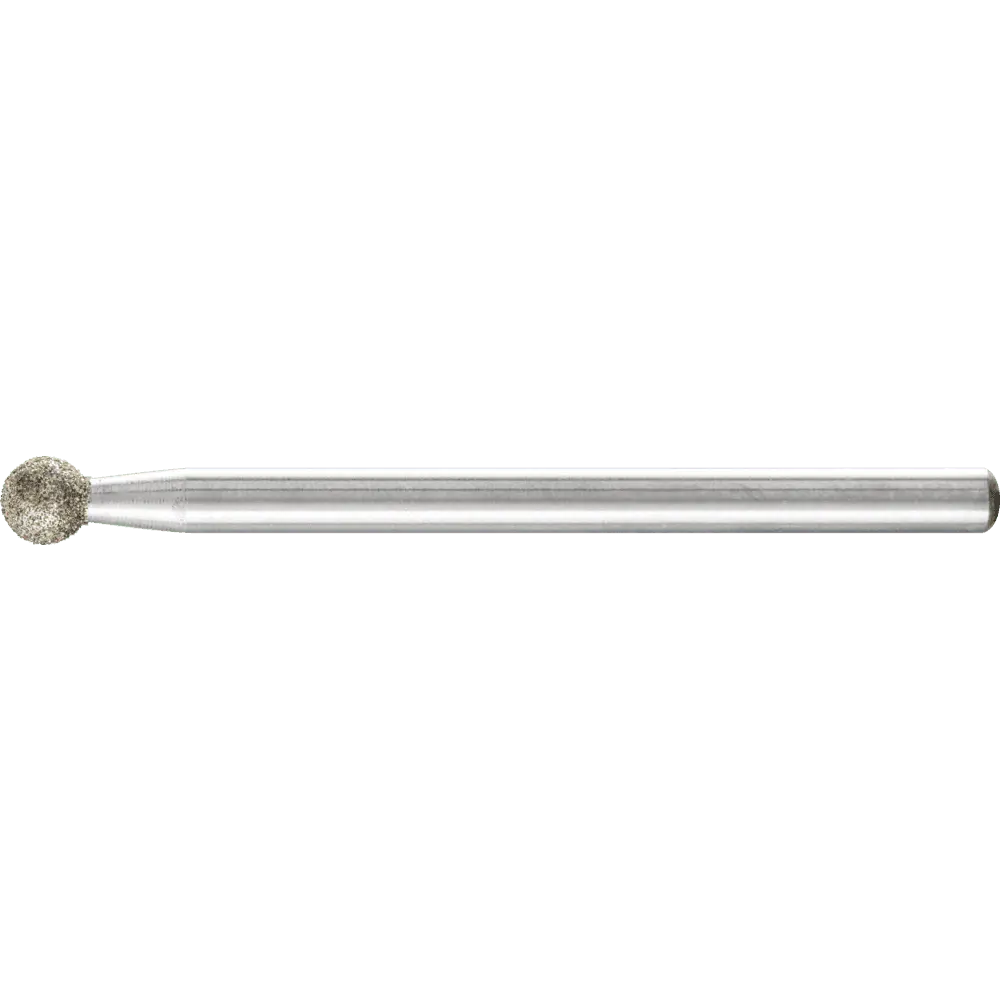 Produktfoto 1 von PFERD TOOLS Diamant-Schleifstift Kugel Ø4,0mm Schaft-Ø3 mm D126 (mittel) zum Gravieren und Entgraten, 5 Stk.