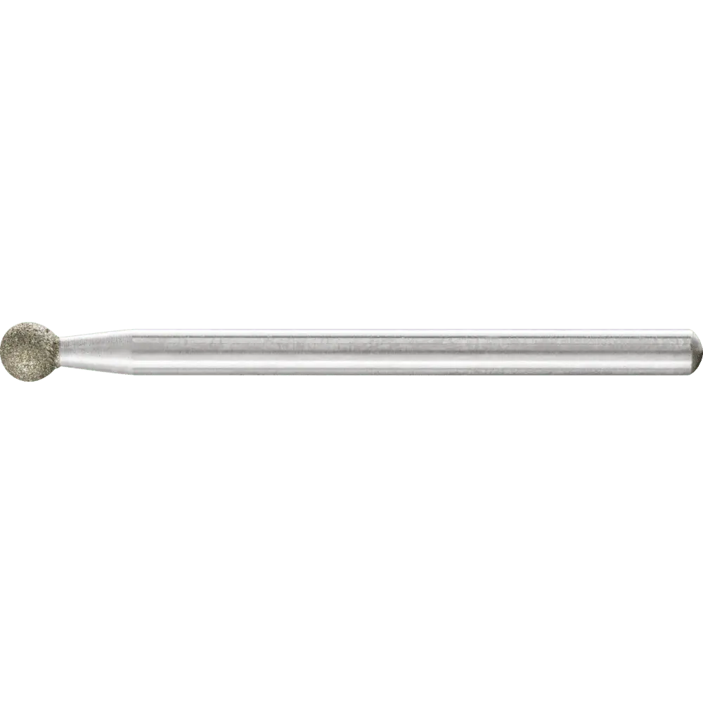 Produktfoto 1 von PFERD TOOLS Diamant-Schleifstift Kugel Ø4,0mm Schaft-Ø3 mm D91 (fein) zum Gravieren und Entgraten, 5 Stk.
