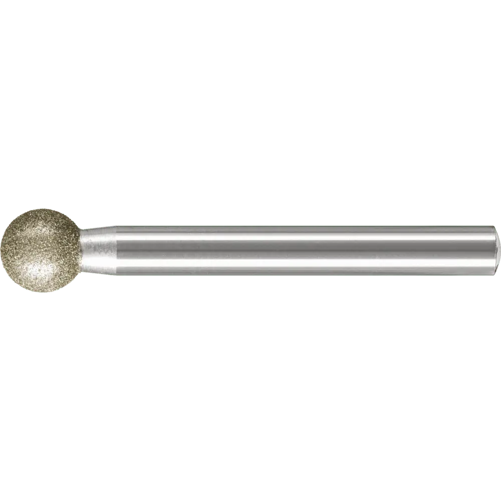 Produktfoto 1 von PFERD TOOLS Diamant-Schleifstift Kugel Ø10,0mm Schaft-Ø6 mm D126 (mittel) zum Gravieren und Entgraten
