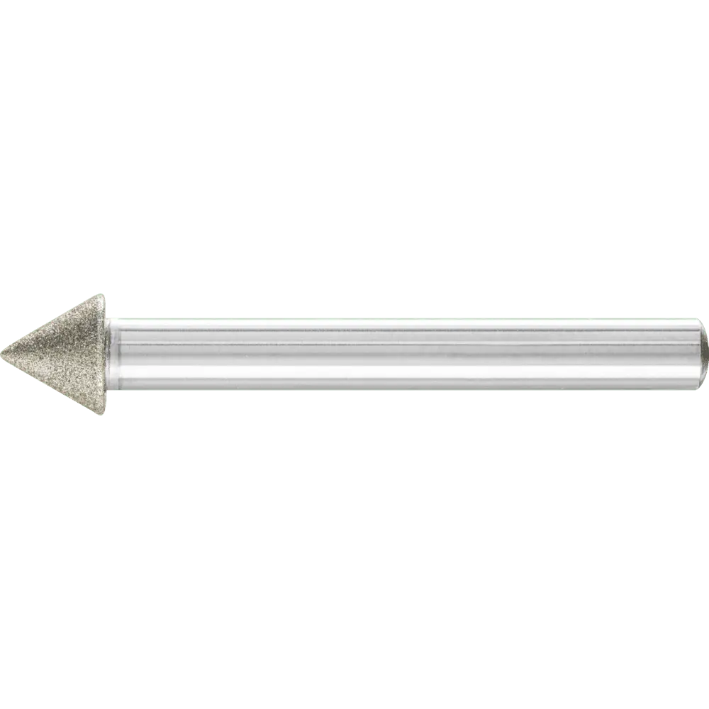 Produktfoto 1 von PFERD TOOLS Diamant-Schleifst. Spitzkegel Ø10x60° SchaftØ6 mm D126 (mit.) zum Anfasen/Entgraten/Senken