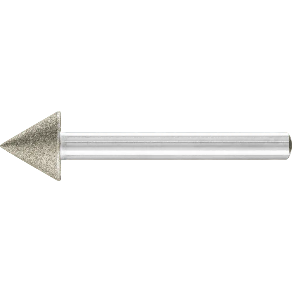 Produktfoto 1 von PFERD TOOLS Diamant-Schleifst. Spitzkegel Ø15x60° SchaftØ6 mm D126 (mit.) zum Anfasen/Entgraten/Senken