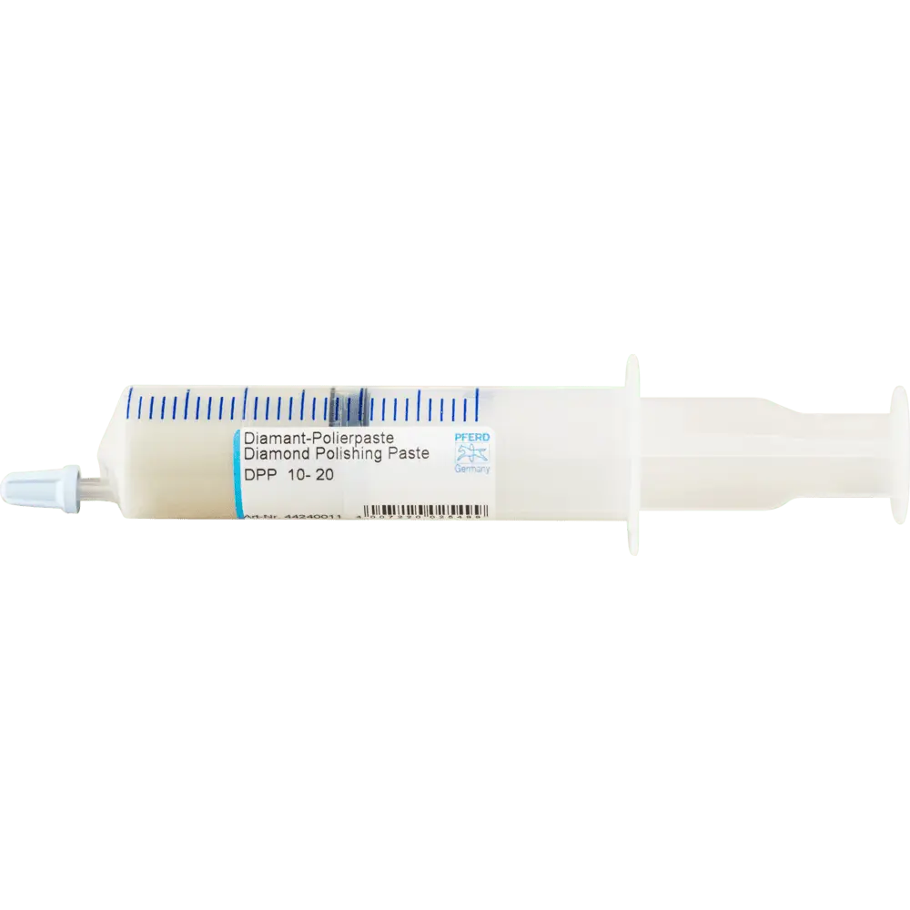 Produktfoto 1 von PFERD TOOLS Diamantpolierpaste DPP Korngröße 10µ mittelfein Spritze mit 20g für hartes Material