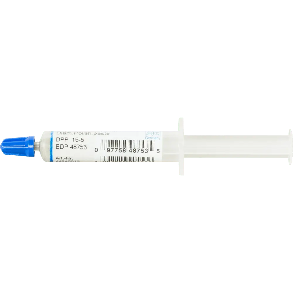 Produktfoto 1 von PFERD TOOLS Diamantpolierpaste DPP Korngröße 15µ mittel Spritze mit 5g für hartes Material