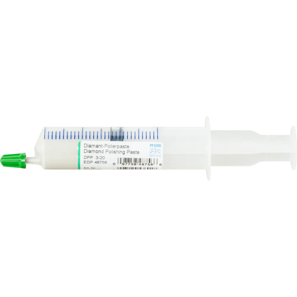 Produktfoto 1 von PFERD TOOLS Diamantpolierpaste DPP Korngröße 3µ sehr fein Spritze mit 20g für hartes Material