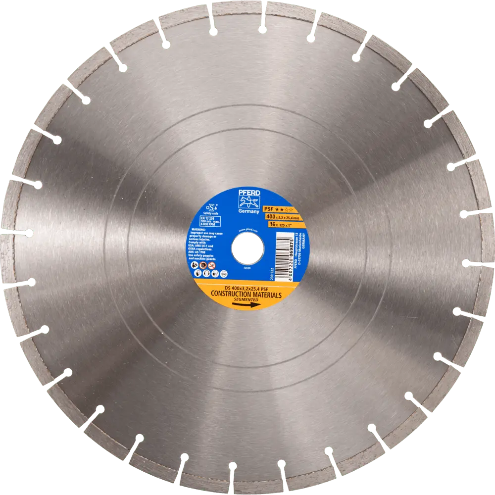 Produktfoto 1 von PFERD TOOLS Diamant-Trennscheibe DS 400x3,2x25,4 mm PSF für schnelles Trennen von Stein und Beton