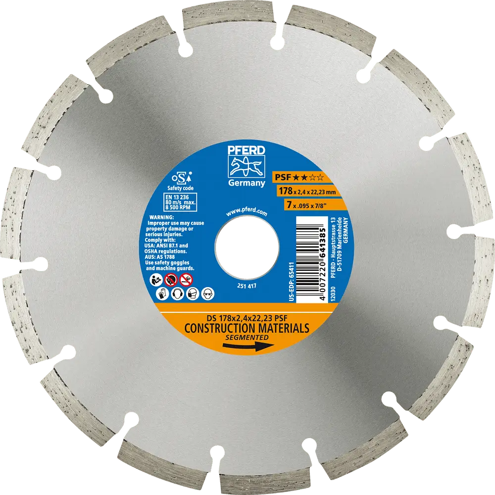 Produktfoto 1 von PFERD TOOLS Diamant-Trennscheibe DS 150x2,2x22,23 mm PSF für schnelles Trennen von Stein und Beton