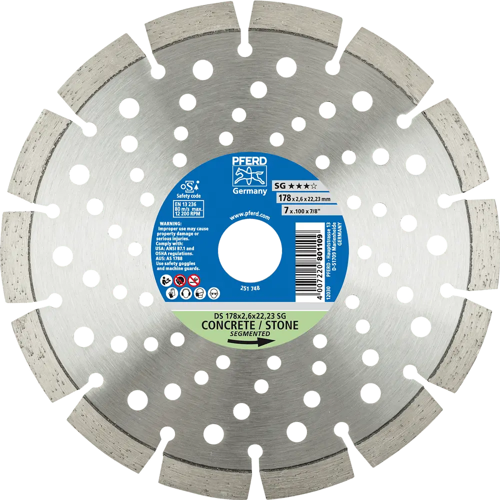Produktfoto 1 von PFERD TOOLS Diamant-Trennscheibe DS 150x2,2x22,23 mm SG für schnelles Trennen von Stein und Beton