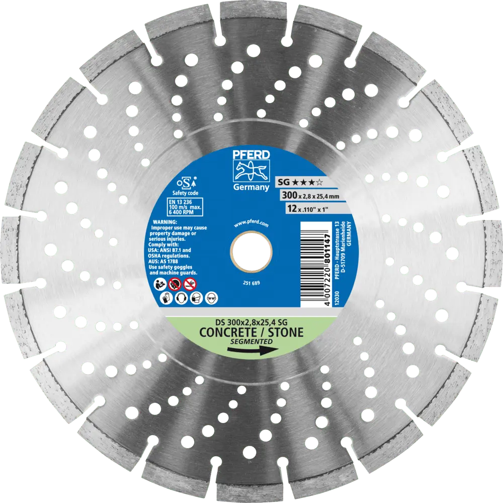 Produktfoto 1 von PFERD TOOLS Diamant-Trennscheibe DS 300x2,8x25,4 mm SG für schnelles Trennen von Stein und Beton