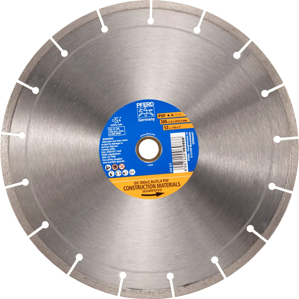 Produktfoto 1 von PFERD TOOLS Diamant-Trennscheibe DS 300x2,8x20/25,4 mm PSF für schnelles Trennen von Stein und Beton