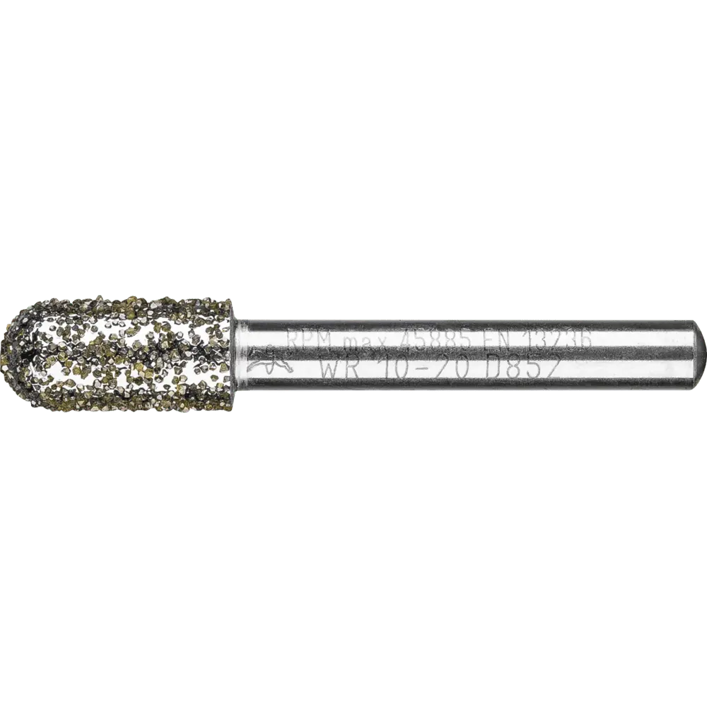 Produktfoto 1 von PFERD TOOLS Diamant-Schleifstift Walzenrund Ø10,0mm Schaft-Ø6 mm D852 (sehr grob) zum Entgraten