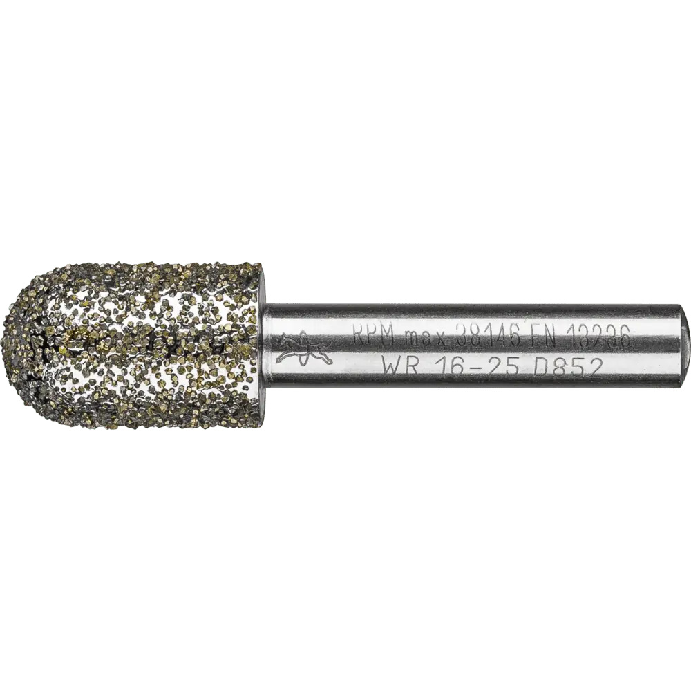 Produktfoto 1 von PFERD TOOLS Diamant-Schleifstift Walzenrund Ø16,0mm Schaft-Ø8 mm D852 (sehr grob) zum Entgraten