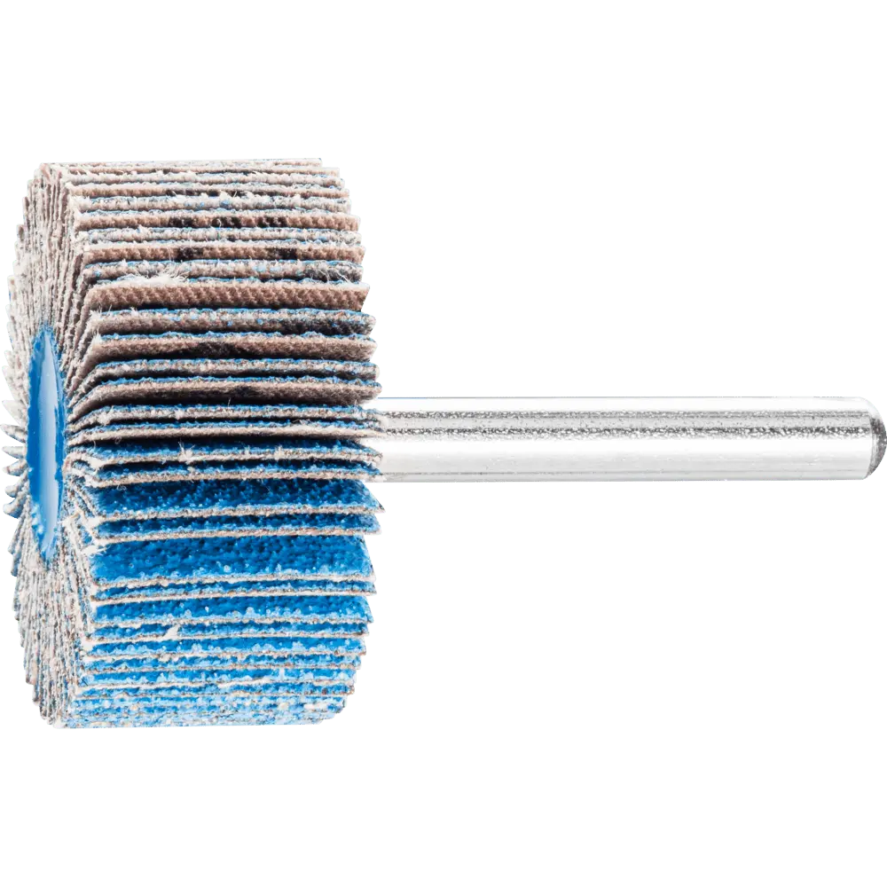 Produktfoto 1 von PFERD TOOLS Zirkon Fächerschleifer F Ø 40x20mm Schaft-Ø 6 mm Z-COOL80 für kühlen Schliff auf Edelstahl, 10 Stk.
