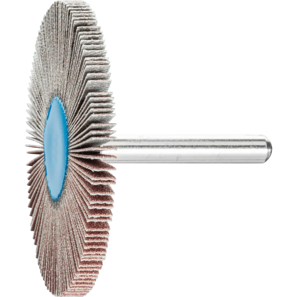 Produktfoto 1 von PFERD TOOLS Korund Fächerschleifer F Ø 60x5 mm Schaft-Ø 6 mm A150 für Feinschliff und Finish, 10 Stk.