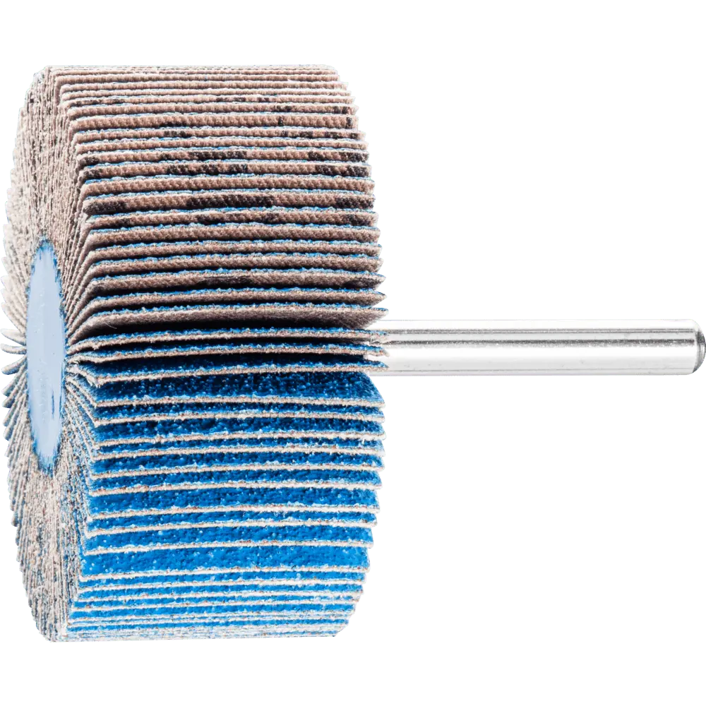 Produktfoto 1 von PFERD TOOLS Zirkon Fächerschleifer F Ø 60x30mm Schaft-Ø 6 mm Z-COOL80 für kühlen Schliff auf Edelstahl, 10 Stk.