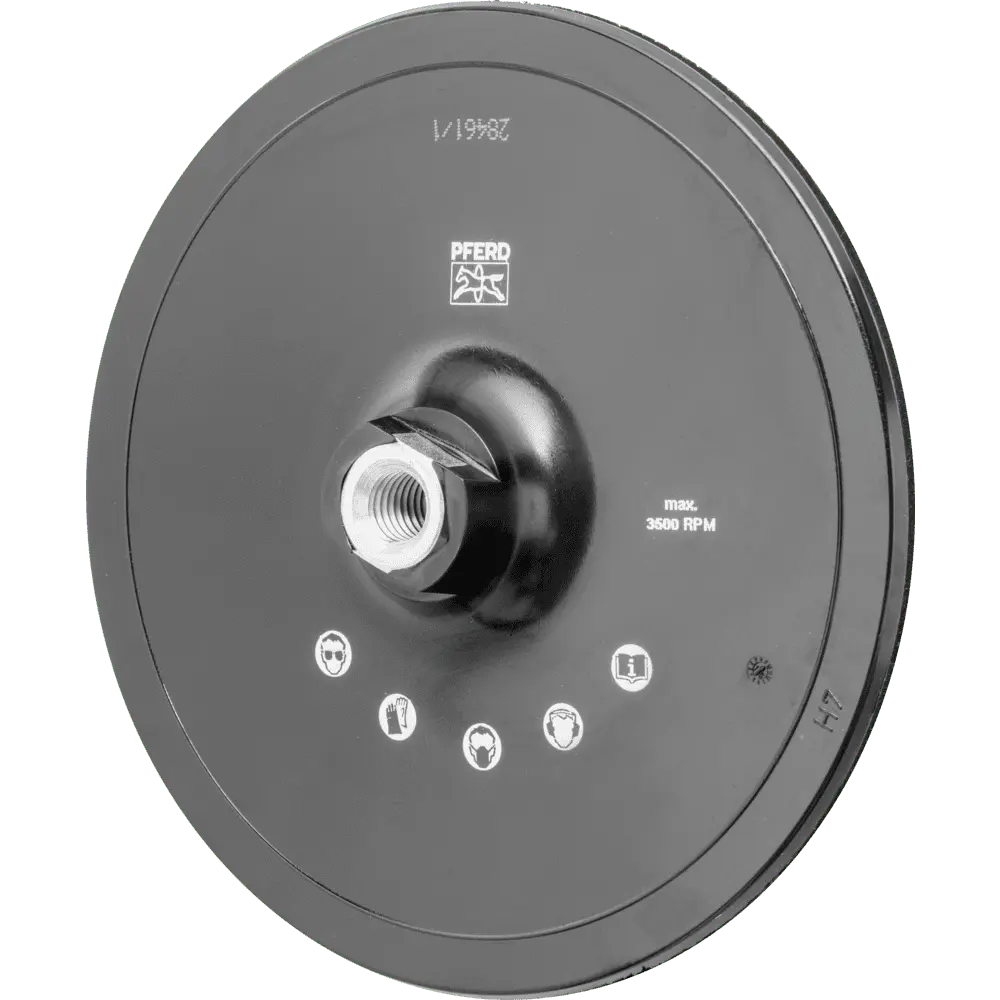 Produktfoto 1 von PFERD TOOLS POLIVLIES-Klettrondenhalter PVKRH Ø 180mm Gewinde M14