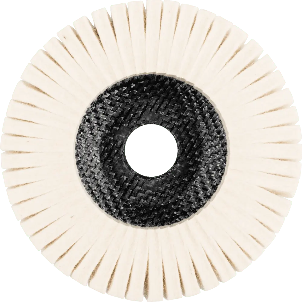 Produktfoto 1 von PFERD TOOLS harte Filzfächerscheibe FFS Ø 125 mm Bohrung 22,23 mm für Polierarbeiten mit Winkelschleifer, 5 Stk.