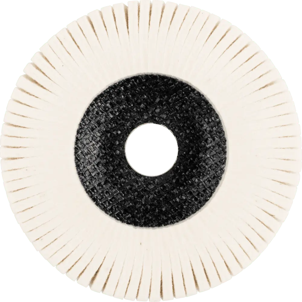 Produktfoto 1 von PFERD TOOLS weiche Filzfächerscheibe FFS Ø 125 mm Bohrung 22,23 mm für Polierarbeiten mit Winkelschleifer, 5 Stk.