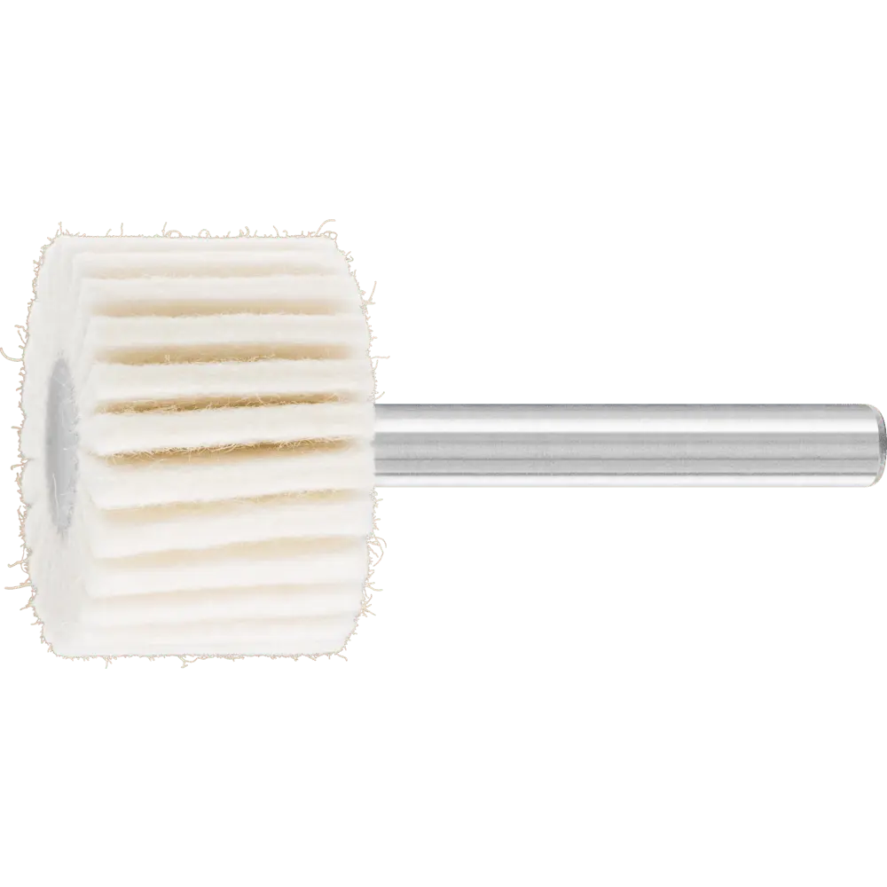 Produktfoto 1 von PFERD TOOLS harte Filzlamellenstifte FLS Ø 30x20mm Schaft-Ø 6 mm für universelle Polierarbeiten, 5 Stk.