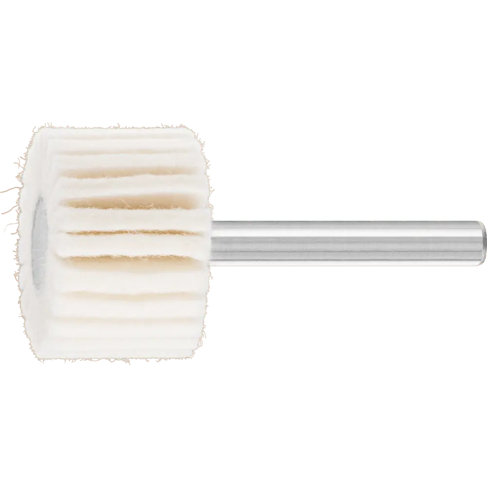 Produktfoto 1 von PFERD TOOLS weiche Filzlamellenstifte FLS Ø 30x20mm Schaft-Ø 6 mm für universelle Polierarbeiten, 5 Stk.