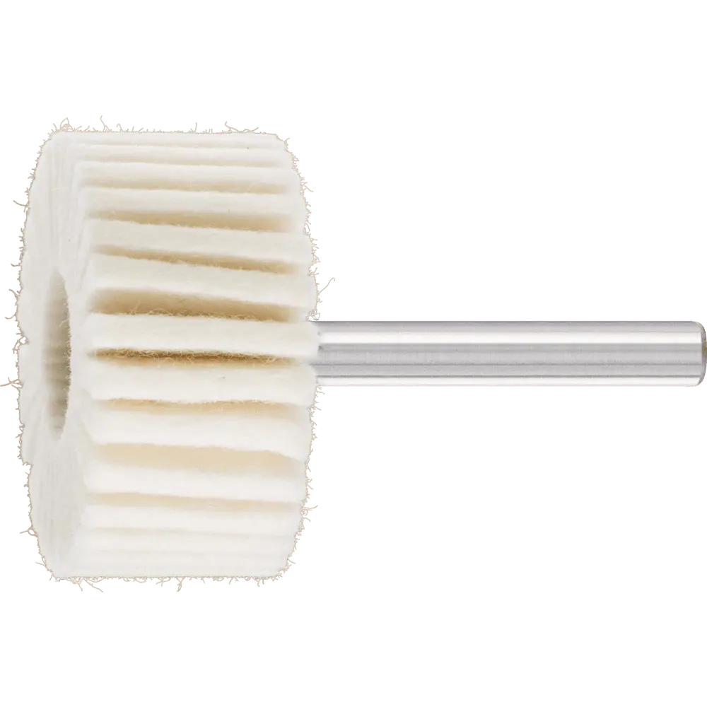 Produktfoto 1 von PFERD TOOLS weiche Filzlamellenstifte FLS Ø 40x20mm Schaft-Ø 6 mm für universelle Polierarbeiten, 5 Stk.