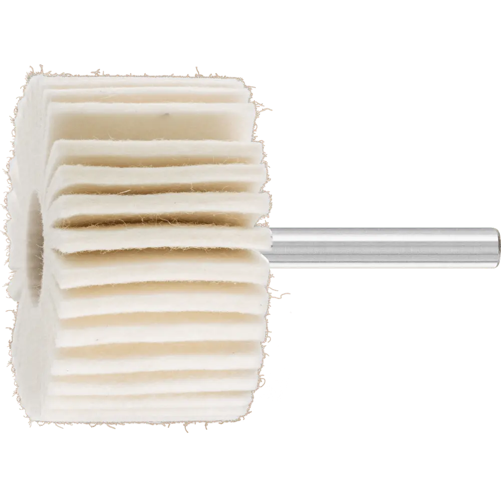 Produktfoto 1 von PFERD TOOLS weiche Filzlamellenstifte FLS Ø 50x30mm Schaft-Ø 6 mm für universelle Polierarbeiten, 5 Stk.