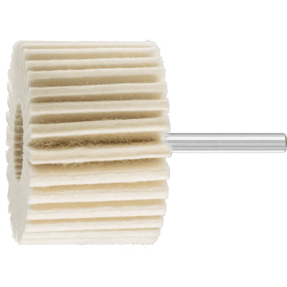 Produktfoto 1 von PFERD TOOLS harte Filzlamellenstifte FLS Ø 60x40mm Schaft-Ø 6 mm für universelle Polierarbeiten, 5 Stk.