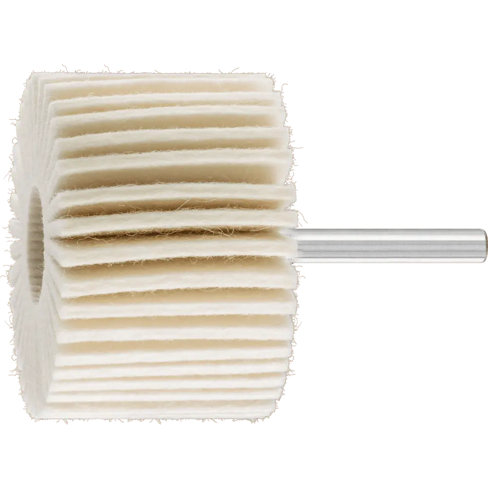 Produktfoto 1 von PFERD TOOLS weiche Filzlamellenstifte FLS Ø 60x40mm Schaft-Ø 6 mm für universelle Polierarbeiten, 5 Stk.