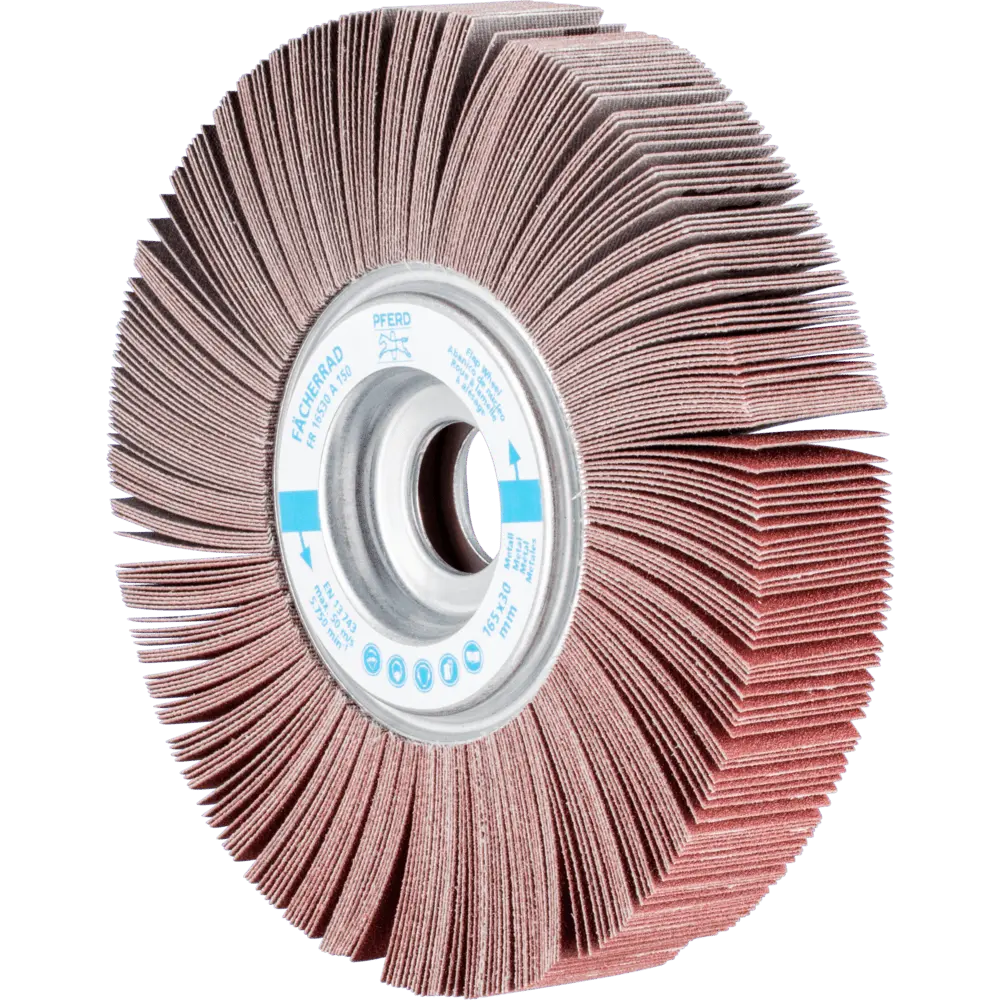 PFERD TOOLS Lamellenschleifrad FR Ø 165x30mm Bohrung Ø 25,4 mm A150 für universelle Anwendung, 2 Stk.