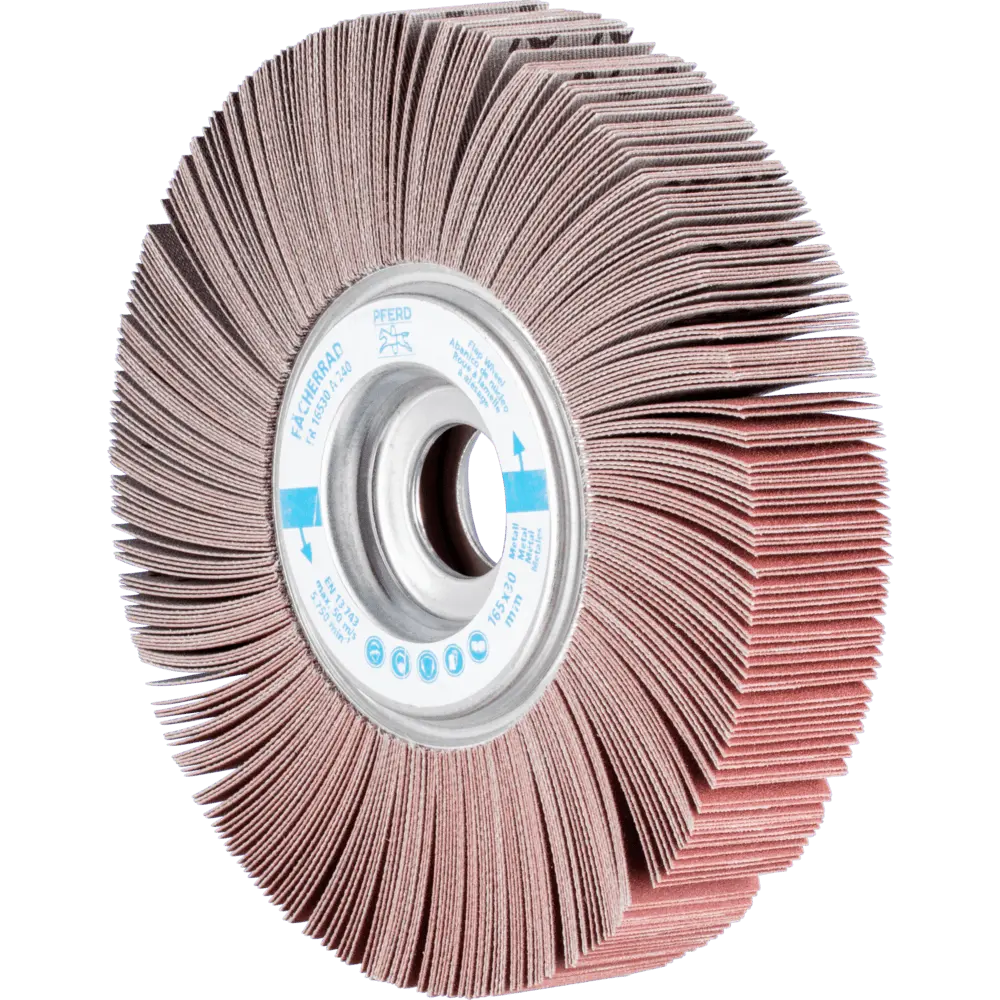 PFERD TOOLS Lamellenschleifrad FR Ø 165x30mm Bohrung Ø 25,4 mm A240 für universelle Anwendung, 2 Stk.