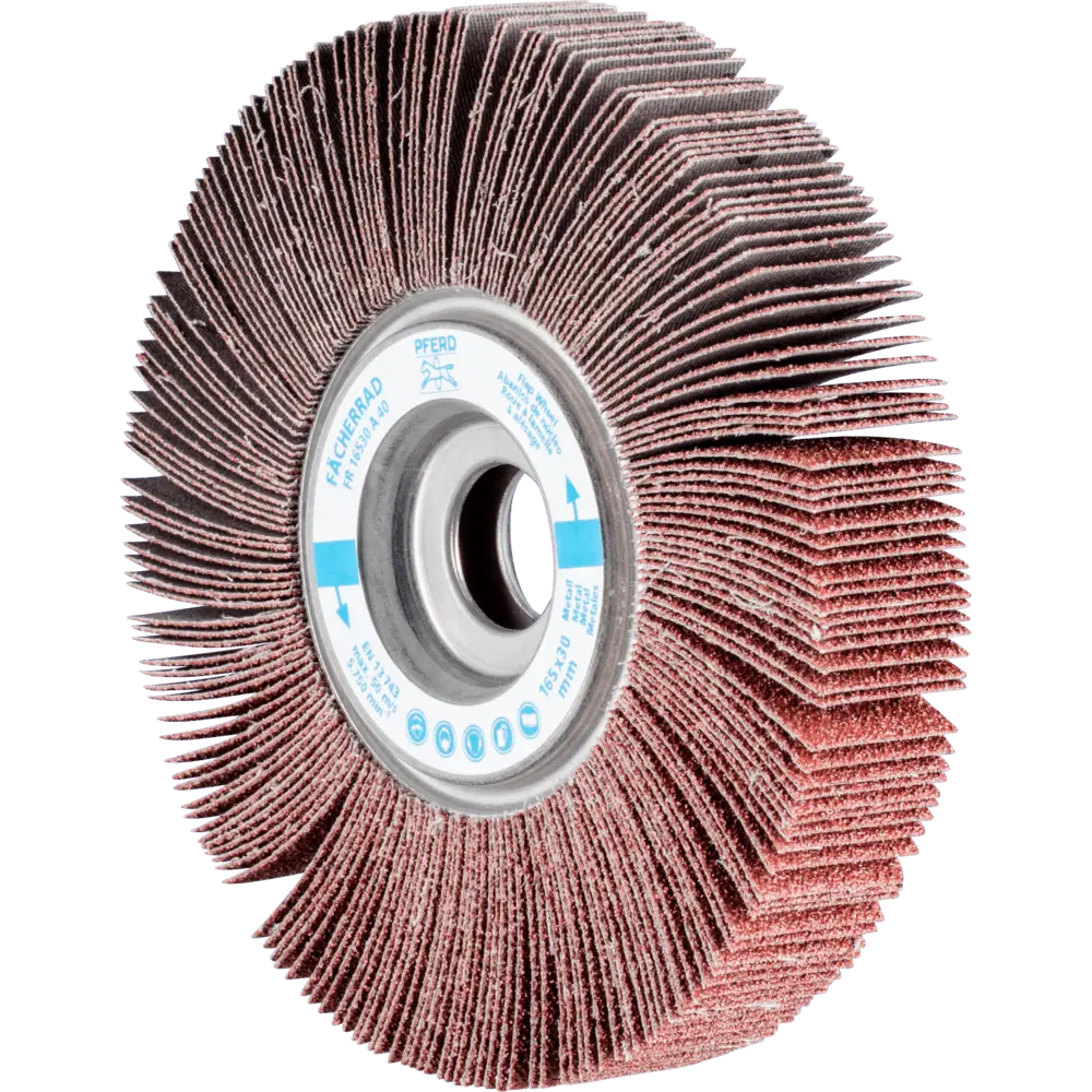 Produktfoto 1 von PFERD TOOLS Lamellenschleifrad FR Ø 165x30mm Bohrung Ø 25,4 mm A40 für universelle Anwendung, 2 Stk.