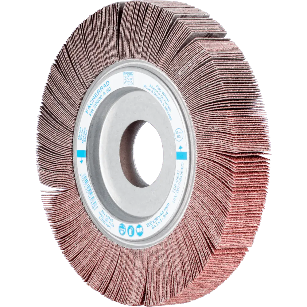 Produktfoto 1 von PFERD TOOLS Lamellenschleifrad FR Ø 200x30mm Bohrung Ø 44,0mm A60 für universelle Anwendung, 2 Stk.