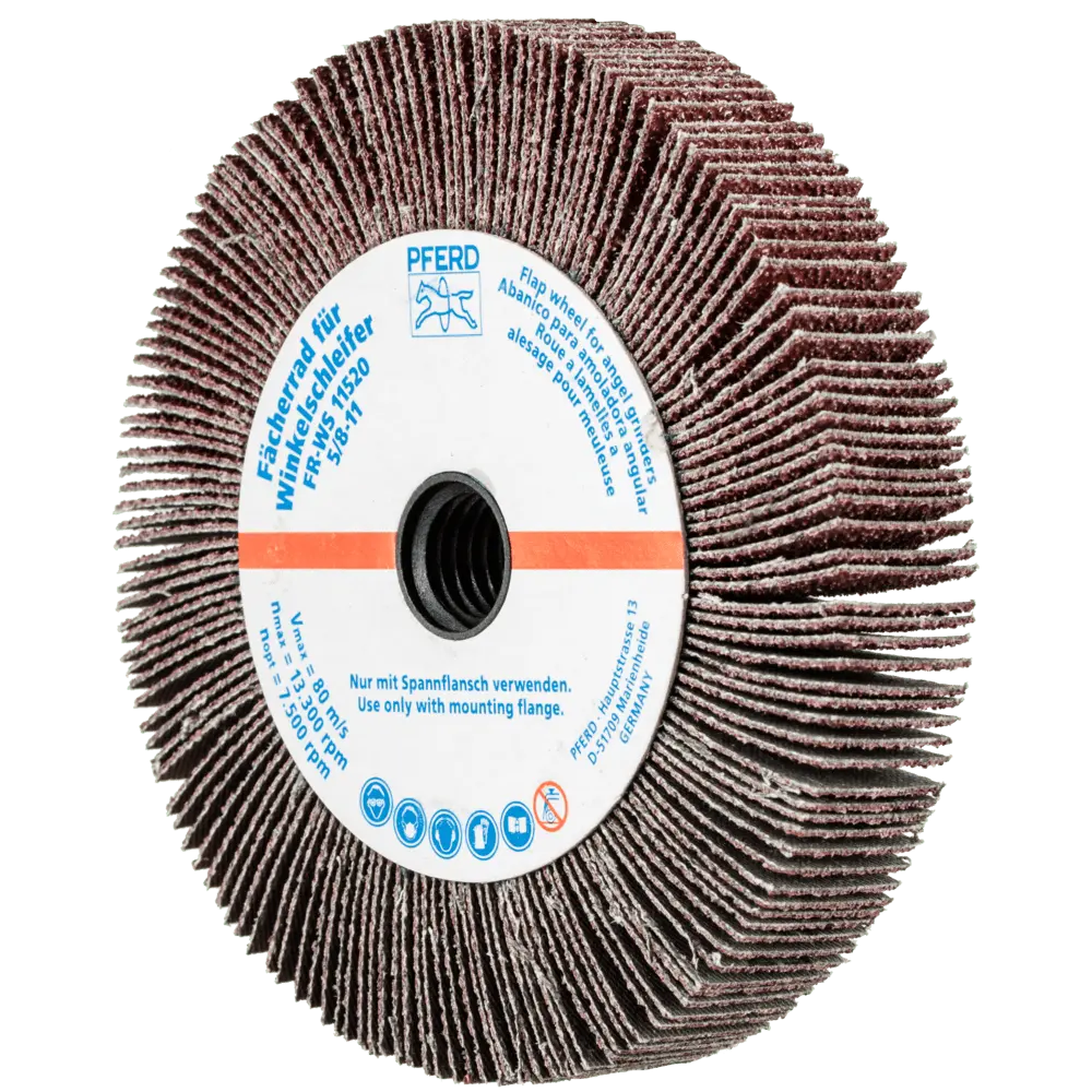Produktfoto 1 von PFERD TOOLS Lamellenschleifrad für Winkelschleifer FR WS Ø 115x20mm 5/8-11 A40 universelle Anwendung, 2 Stk.