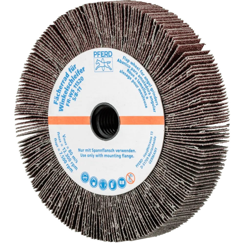 Produktfoto 1 von PFERD TOOLS Lamellenschleifrad für Winkelschleifer FR WS Ø 115x20mm 5/8-11 A60 universelle Anwendung, 2 Stk.
