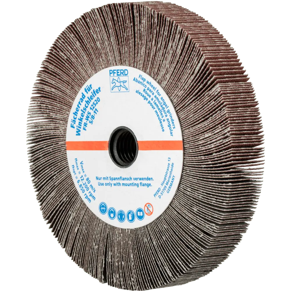 Produktfoto 1 von PFERD TOOLS Lamellenschleifrad für Winkelschleifer FR WS Ø 125x20mm 5/8-11 A120 universelle Anwendung, 2 Stk.