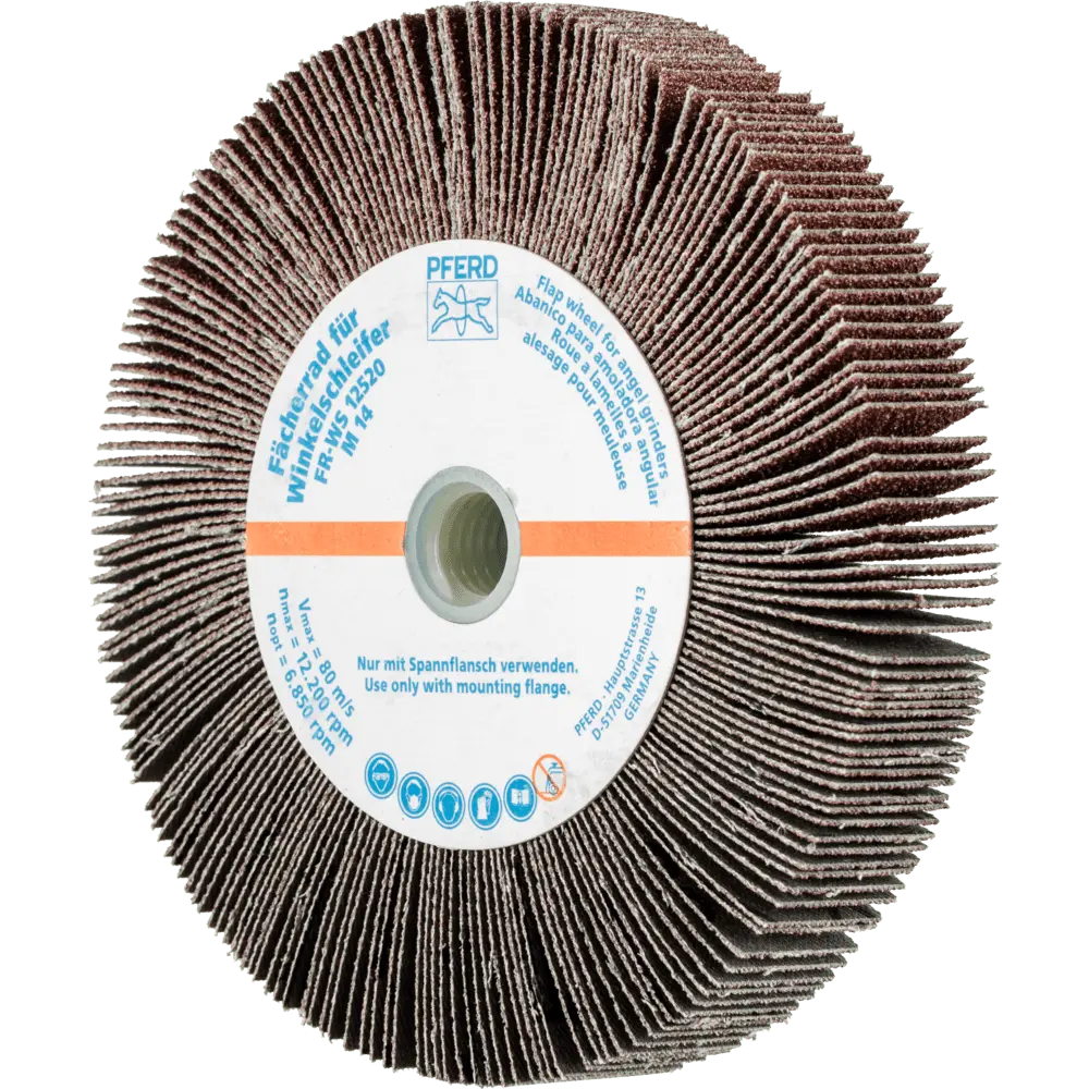Produktfoto 1 von PFERD TOOLS Lamellenschleifrad für Winkelschleifer FR WS Ø 125x20mm M14 A60 universelle Anwendung, 2 Stk.