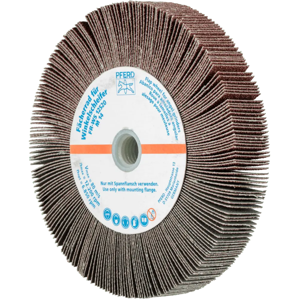 Produktfoto 1 von PFERD TOOLS Lamellenschleifrad für Winkelschleifer FR WS Ø 125x20mm M14 A80 universelle Anwendung, 2 Stk.