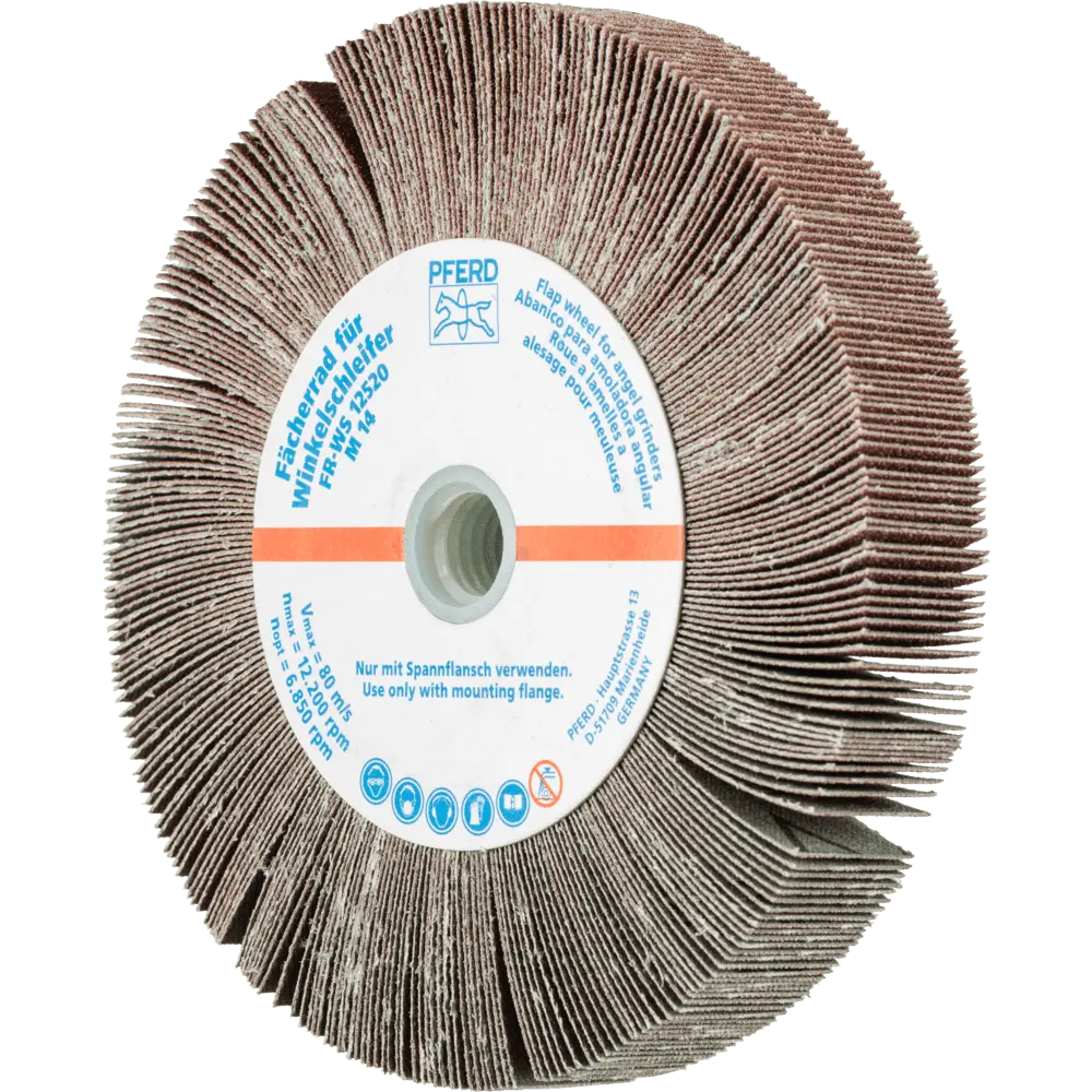 Produktfoto 1 von PFERD TOOLS Lamellenschleifrad für Winkelschleifer FR WS Ø 125x20mm M14 A120 universelle Anwendung, 2 Stk.