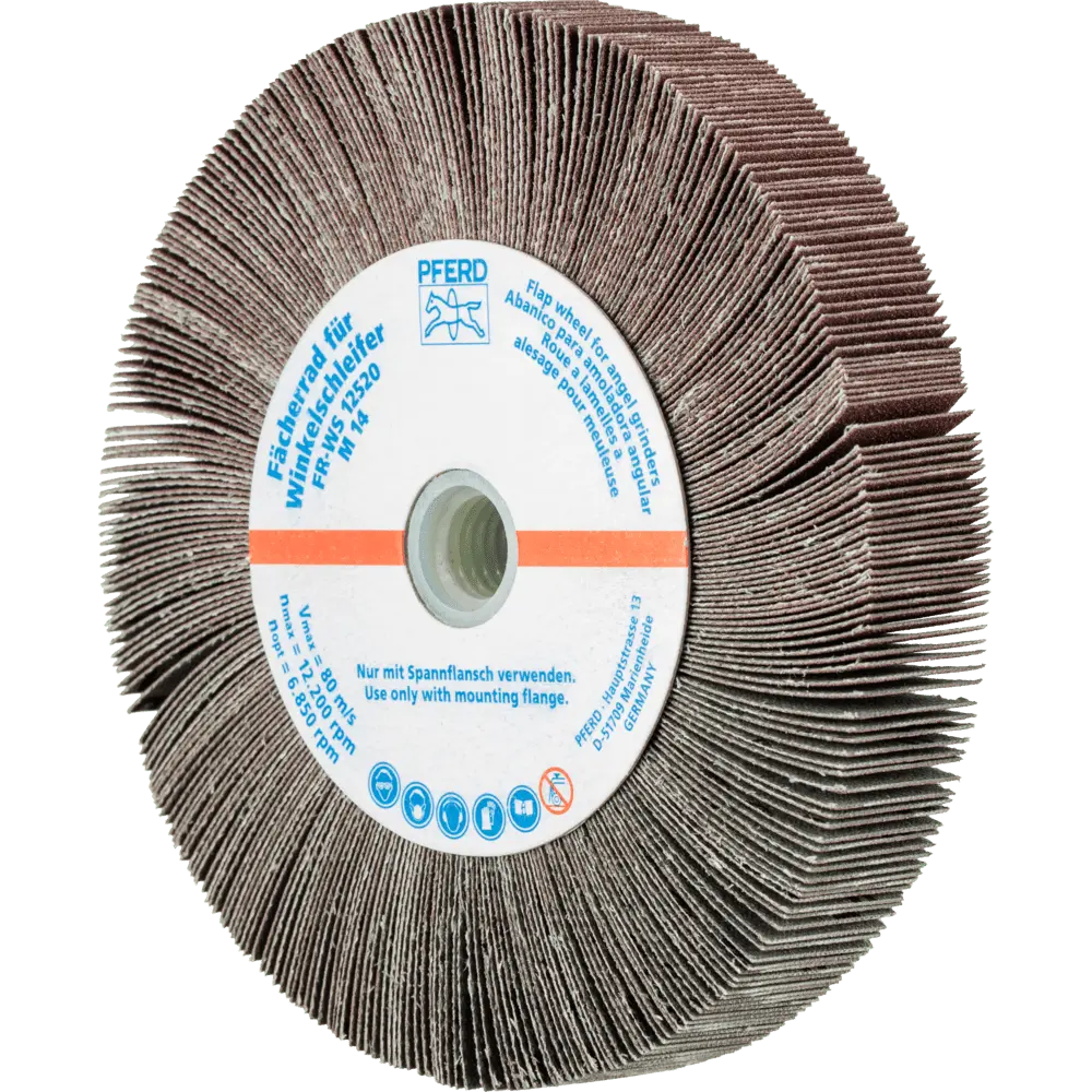 Produktfoto 1 von PFERD TOOLS Lamellenschleifrad für Winkelschleifer FR WS Ø 125x20mm M14 A180 universelle Anwendung, 2 Stk.