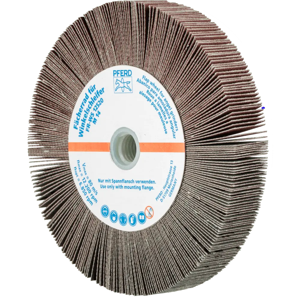 Produktfoto 1 von PFERD TOOLS Lamellenschleifrad für Winkelschleifer FR WS Ø 125x20mm M14 A240 universelle Anwendung, 2 Stk.