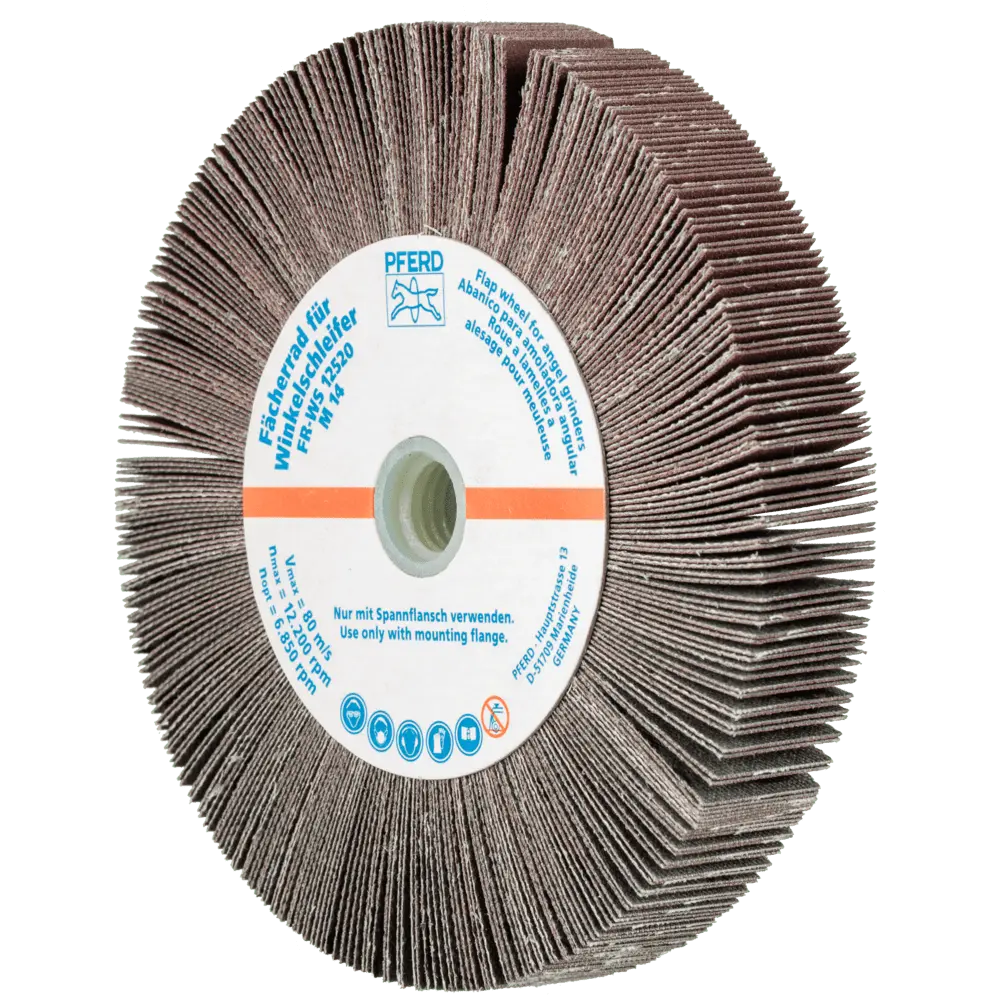 Produktfoto 1 von PFERD TOOLS Lamellenschleifrad für Winkelschleifer FR WS Ø 125x20mm M14 A320 universelle Anwendung, 2 Stk.