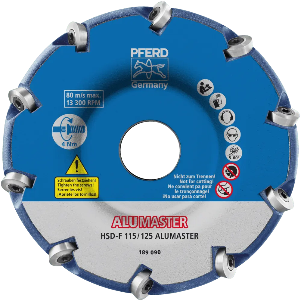 Produktfoto 1 von PFERD TOOLS Hochleistungsfrässcheibe ALUMASTER F Ø 115 mm für Winkelschleifer Alu Bearbeitung
