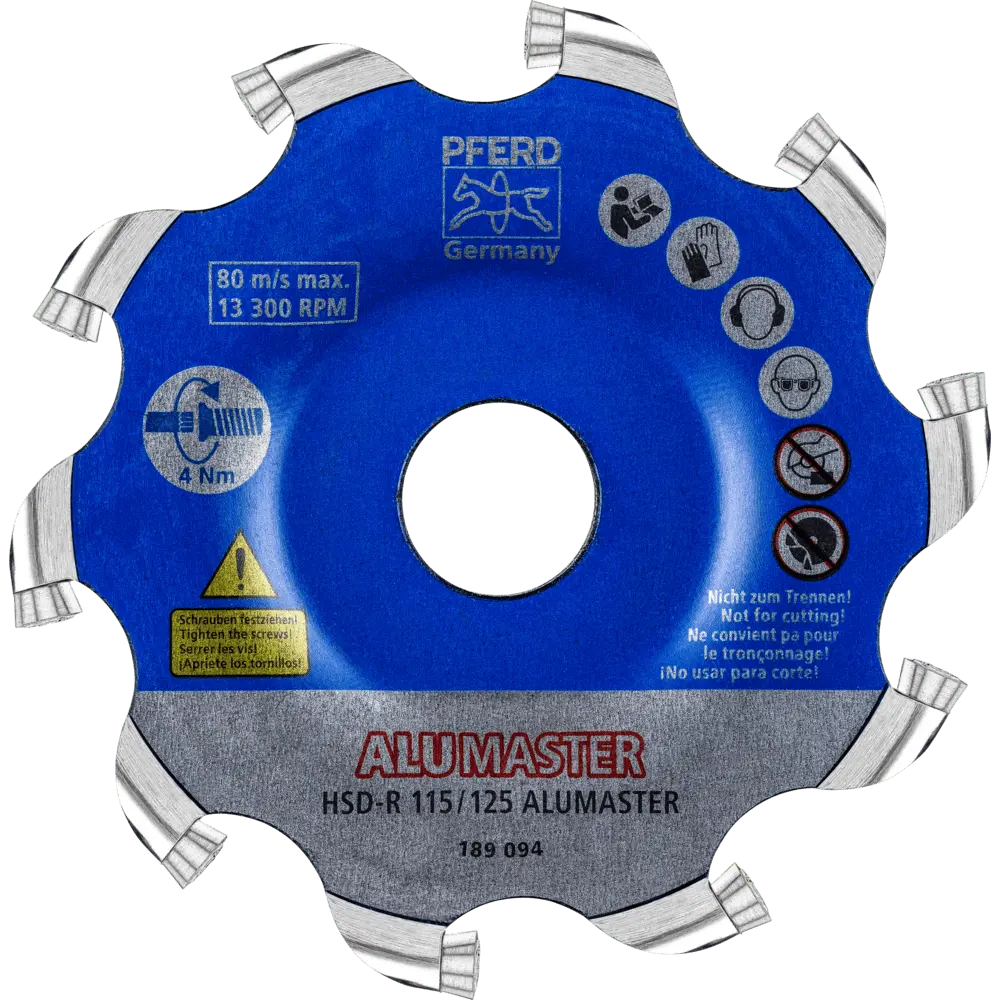 Produktfoto 1 von PFERD TOOLS Hochleistungsfrässcheibe ALUMASTER R Ø 115 mm für Winkelschleifer Alu Bearbeitung