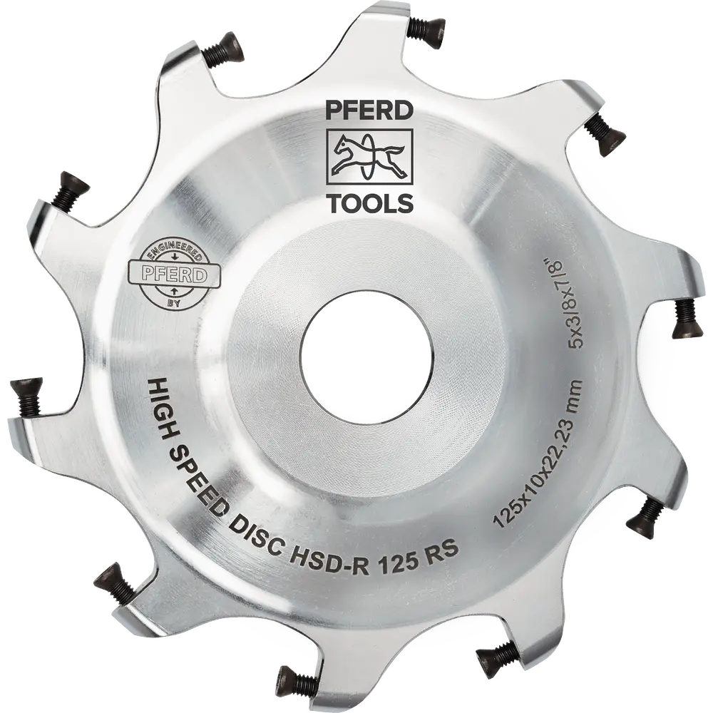 Produktfoto 1 von PFERD TOOLS Hochleistungsfrässcheibe ALUMASTER HSD-R Ø 125mm RS für den Robotereinsatz Alu Bearbeitung HICOAT beschichtet