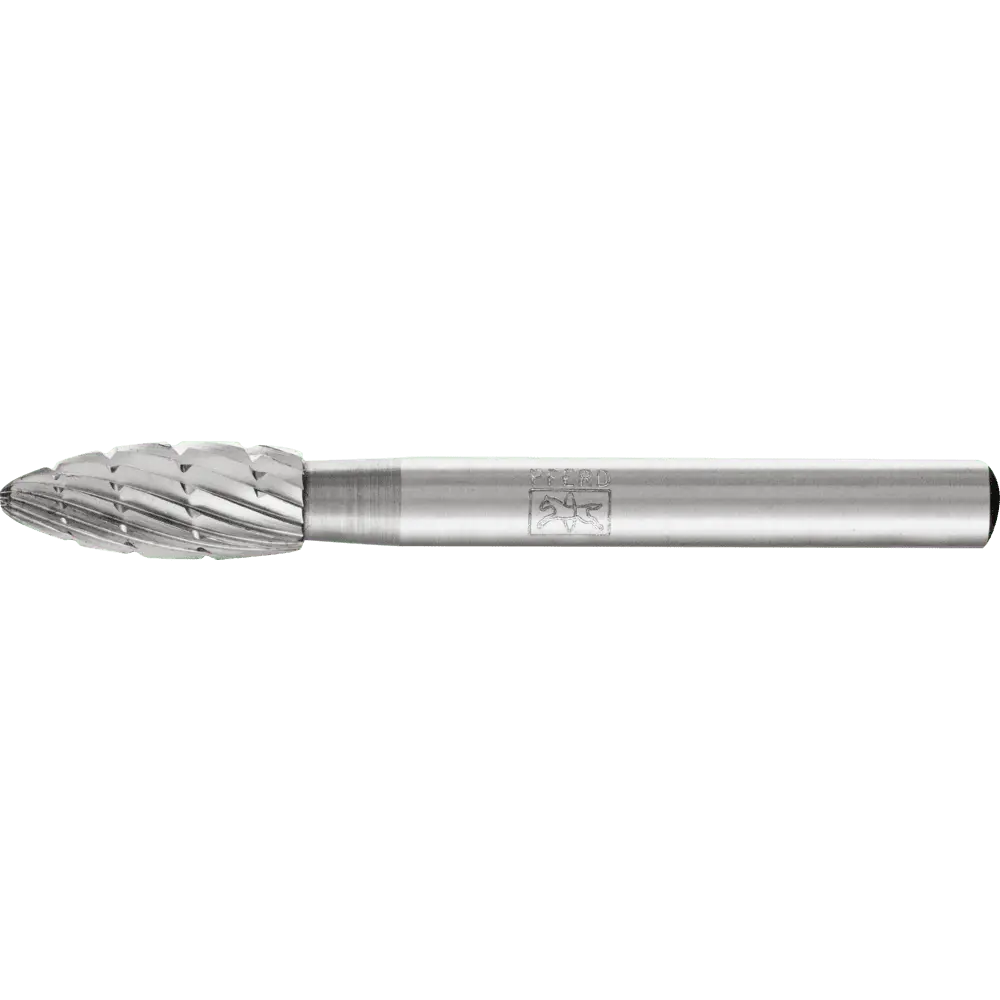 Produktfoto 1 von PFERD TOOLS HSS Frässtift Flammenform B Ø 08x20mm Schaft-Ø 6 mm Z 3 universal mittel fein Spanbrecher