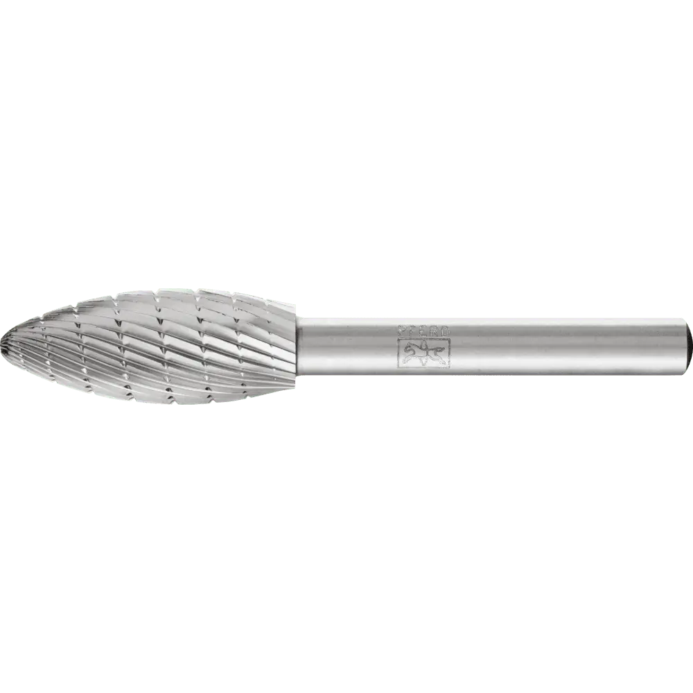Produktfoto 1 von PFERD TOOLS HSS Frässtift Flammenform B Ø 12x30mm Schaft-Ø 6 mm Z 3 universal mittel fein Spanbrecher