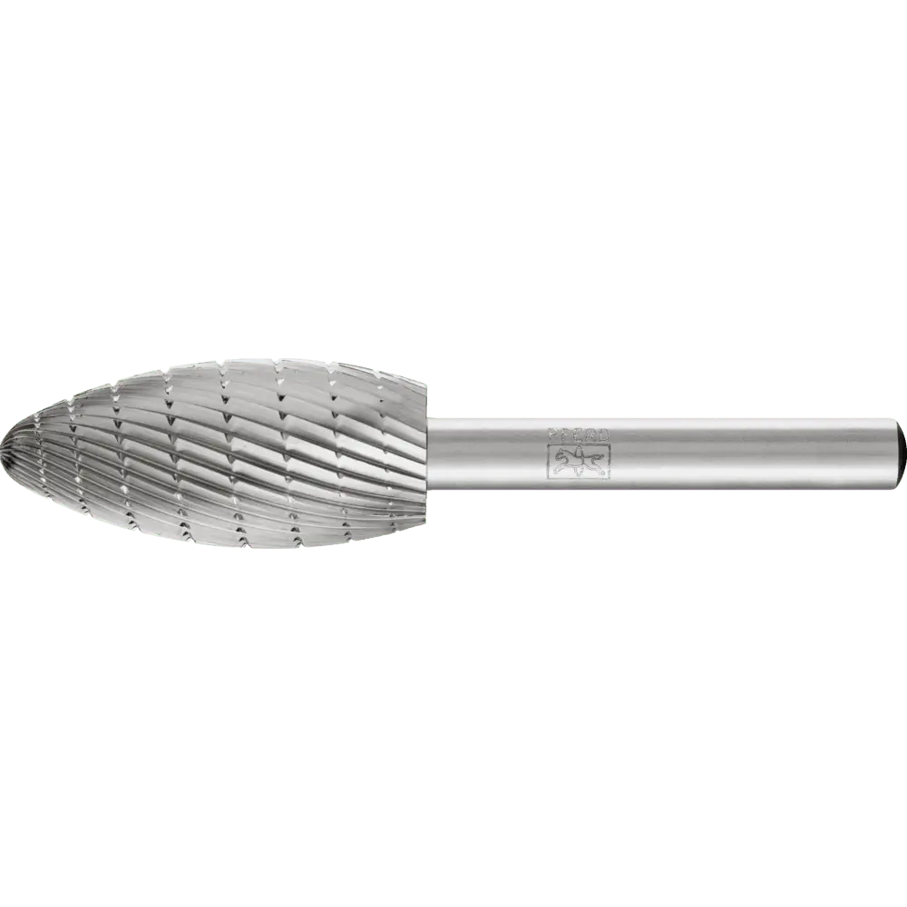 Produktfoto 1 von PFERD TOOLS HSS Frässtift Flammenform B Ø 16x35 mm Schaft-Ø 6 mm Z 3 universal mittel fein Spanbrecher