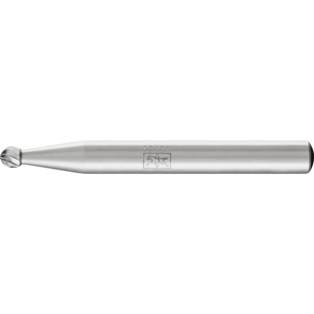 Produktfoto 1 von PFERD TOOLS HSS Frässtift Kugelform F Ø 04x03 mm Schaft-Ø 6 mm Z 3 universal mittel fein Spanbrecher