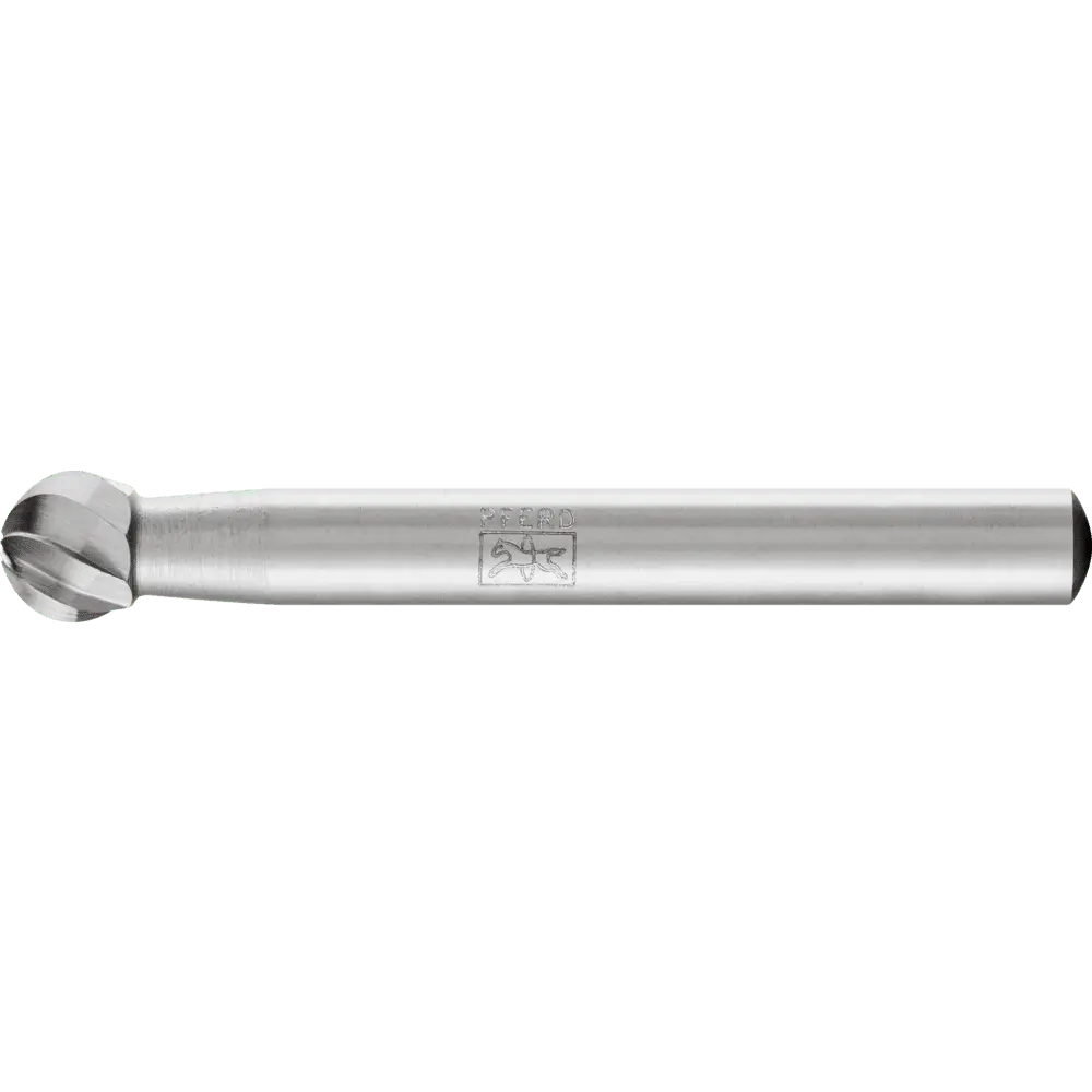 Produktfoto 1 von PFERD TOOLS HSS Frässtift Kugelform F Ø 08x07 mm Schaft-Ø 6 mm Z 1 universal grob