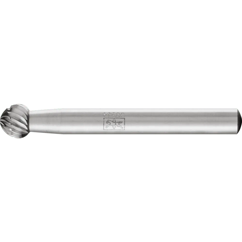 Produktfoto 1 von PFERD TOOLS HSS Frässtift Kugelform F Ø 08x07 mm Schaft-Ø 6 mm Z 3 universal mittel fein Spanbrecher